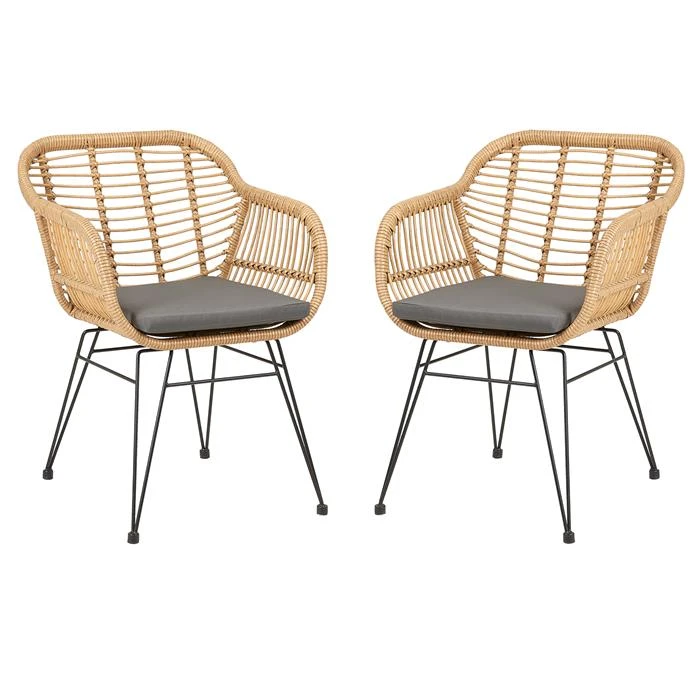 Gartenstuhl PARAMO Aus Polyrattan Mit Sitzkissen Im 2er Set