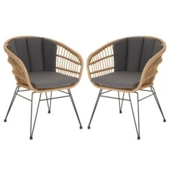 Esszimmerstuhl Gartenstuhl COSTA Im 2er Pack Mit Rattan