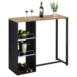 Bartisch PIAVA Mit Regal In Heller Wildeiche