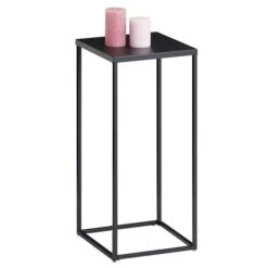 Blumenständer FLORA Aus Metall Tischplatte In Schwarz