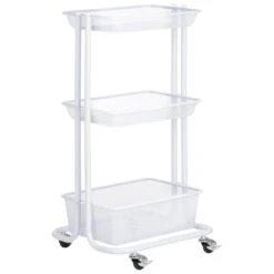 Küchenwagen VALIENTE Mit 3 Körben In Weiß