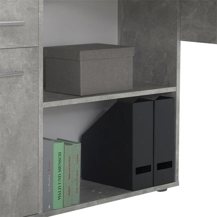 Eckschreibtisch DIEGO Mit Regal In Betonoptik – Bild 6