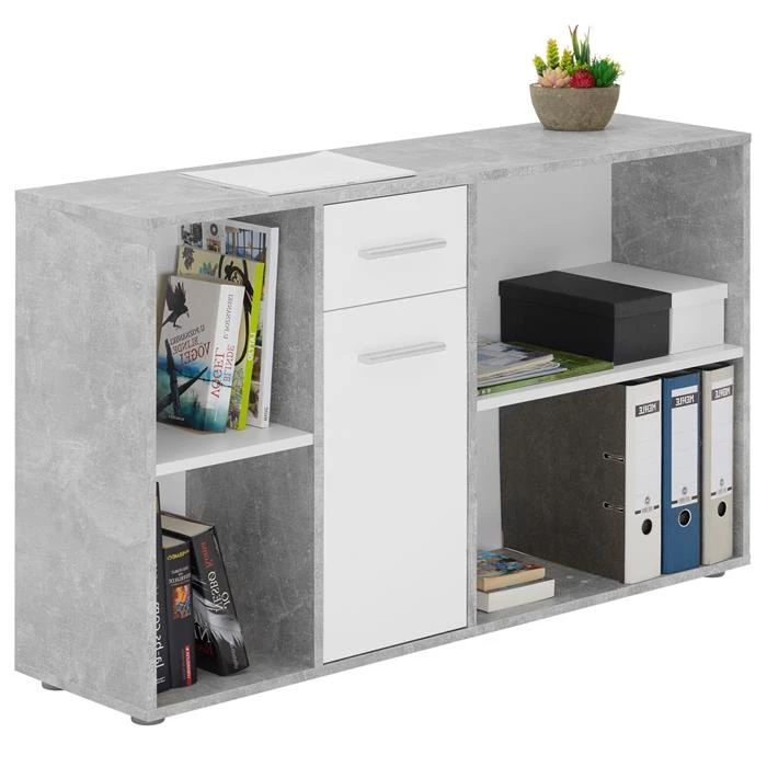 Eckschreibtisch DIEGO Mit Regal In Betonoptik/weiß – Bild 5