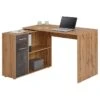Eckschreibtisch ISOTTA Mit Regal In Wildeiche/Beton Dunkel