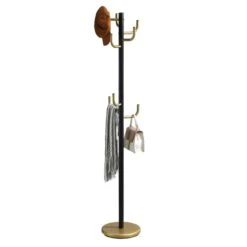 Kleiderständer MILA Mit 8 Kleiderhaken In Schwarz/gold