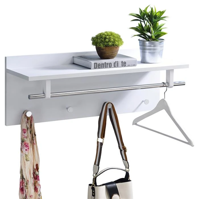 Wandgarderobe ULF In Weiß Und Chrom