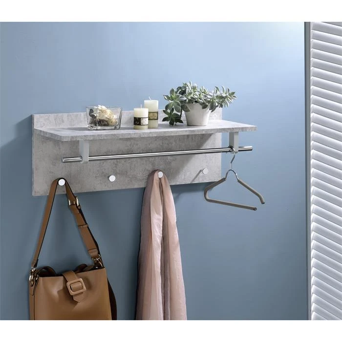 Wandgarderobe ULF In Betonoptik / Chrom – Bild 2