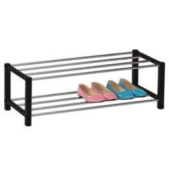 Schuhregal DUBLIN Mit 2 Böden, Schwarz