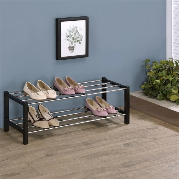 Schuhregal DUBLIN Mit 2 Böden, Schwarz – Bild 2