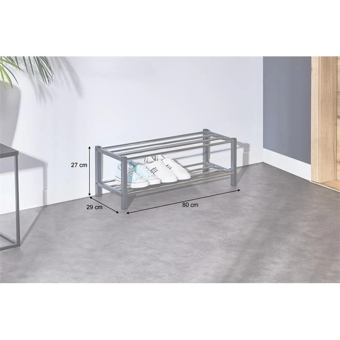 Schuhregal DUBLIN Mit 2 Böden In Grau – Bild 4