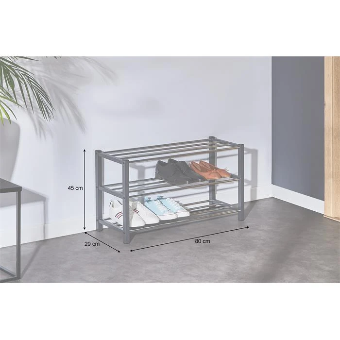 Schuhregal DUBLIN Mit 3 Böden In Grau – Bild 4