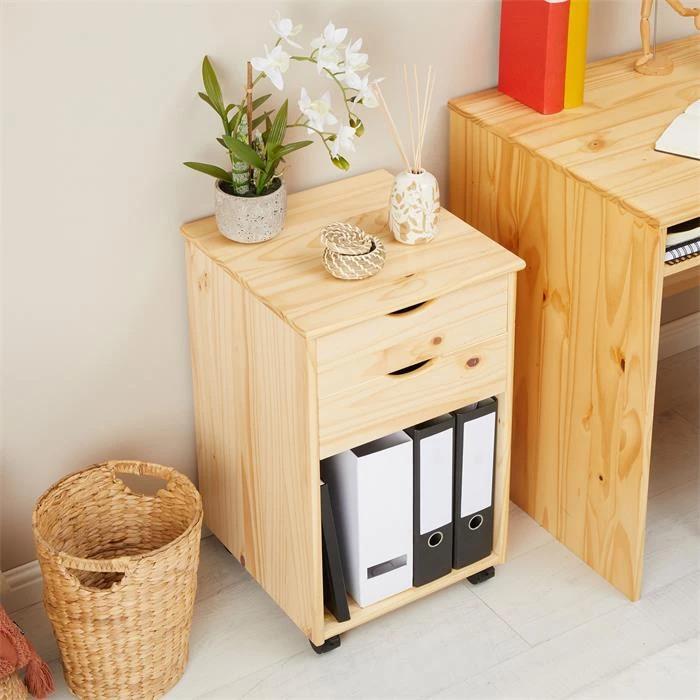 Rollcontainer KANO Mit 2 Schubladen Und 1 Ablagefach In Natur – Bild 5