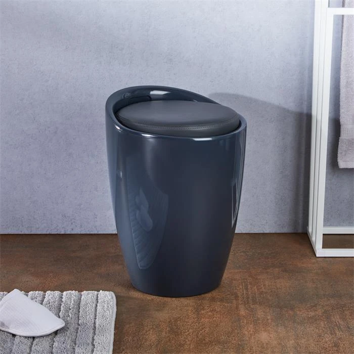 Badhocker DANIEL Mit Stauraum Grau – Bild 5