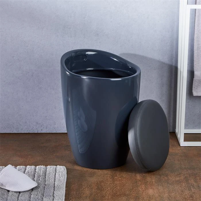 Badhocker DANIEL Mit Stauraum Grau – Bild 6