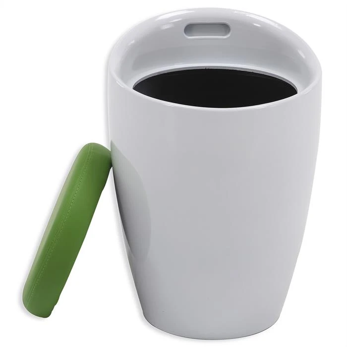 Badhocker DANIEL Mit Stauraum Weiß/grün – Bild 2