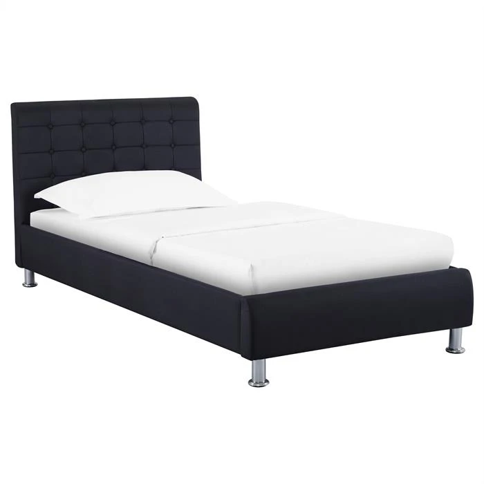 Polsterbett CANNES 90x200 Cm, Stoff In Schwarz