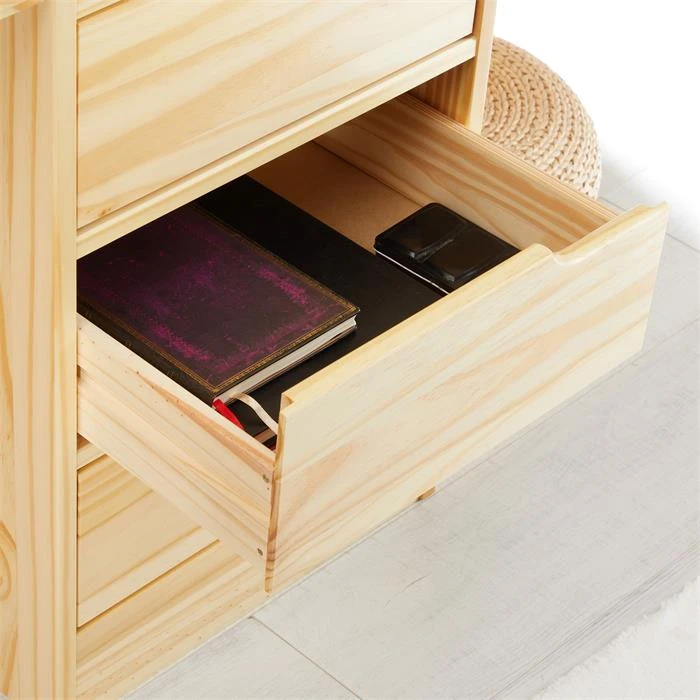 Schreibtisch HUGO In Kiefer Massiv In Natur Mit 5 Schubladen – Bild 4