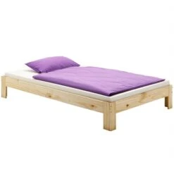 Futonbett Thomas 100 X 200 Cm Natur Lackiert