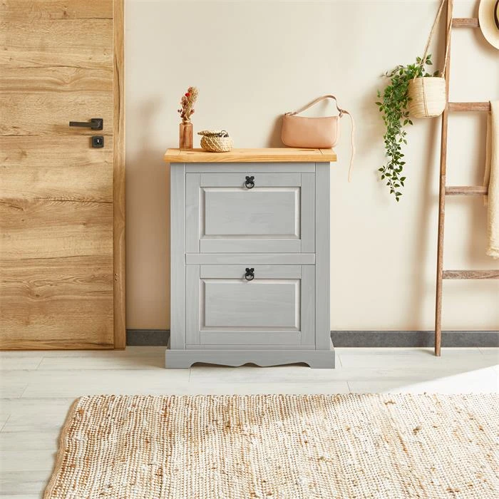 Schuhkipper TEQUILA Mit 2 Klappen Grau/braun, Mexiko – Bild 2