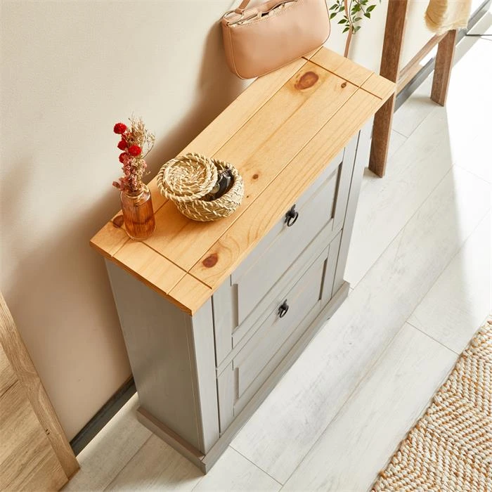 Schuhkipper TEQUILA Mit 2 Klappen Grau/braun, Mexiko – Bild 4