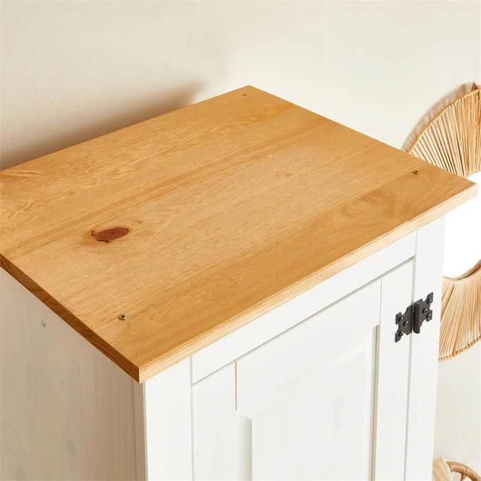 Schuhschrank TEQUILA, Kiefer Massiv Weiß/braun, Mit 2 Schubladen Und 8 Fächer, Mexiko – Bild 4