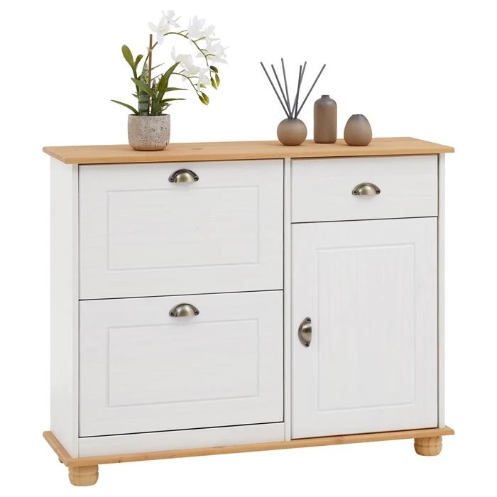 Schuhschrank COLMAR, Kiefer In Weiß/braun