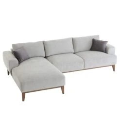 Ecksofa SATIA, Chenille In Hellgrau