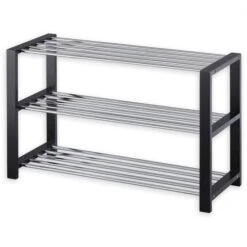 Schuhregal ARINA 3 Böden Schwarz