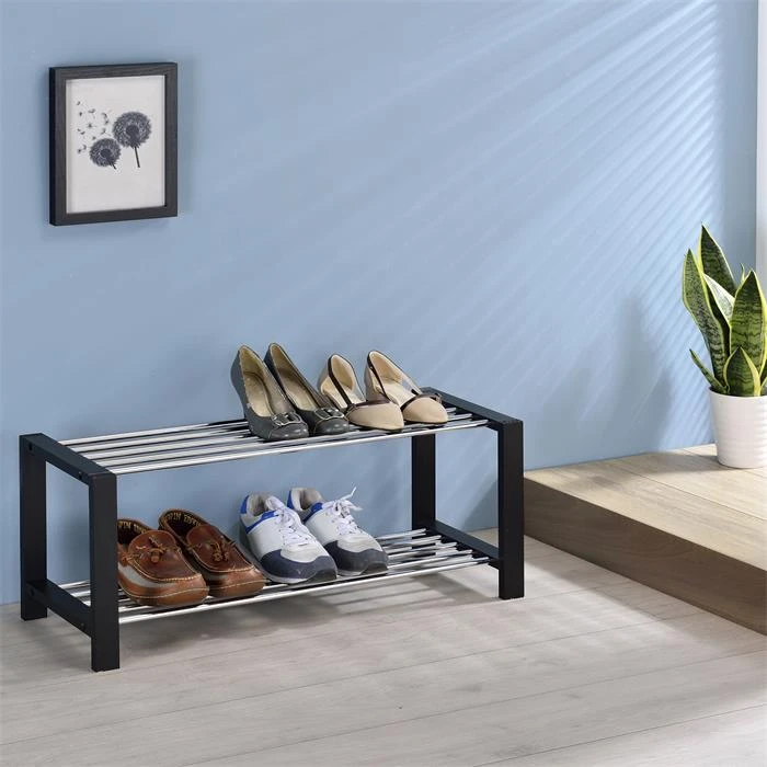 Schuhregal ARINA 2 Böden Schwarz – Bild 2