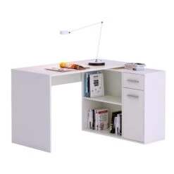 Eckschreibtisch LENA Mit Regal In Weiß
