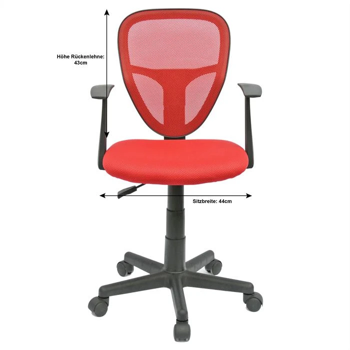 Kinderdrehstuhl STUDIO In Rot Mit Armlehnen – Bild 5