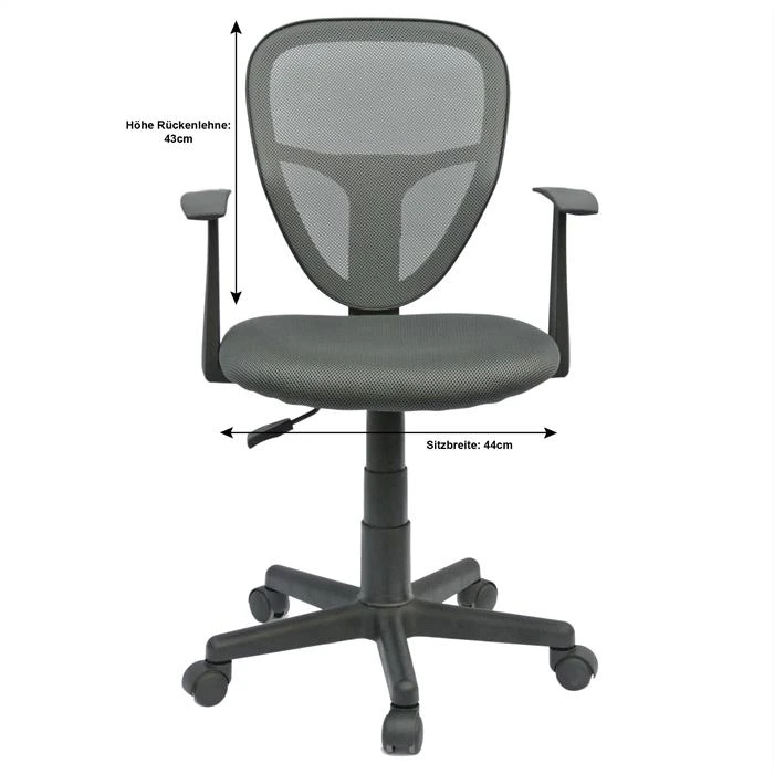 Kinderdrehstuhl STUDIO In Grau Mit Armlehnen – Bild 5