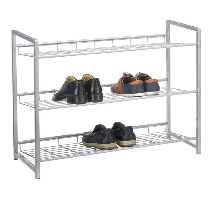Schuhregal SYSTEM Silber Lackiert, 3 Fächer