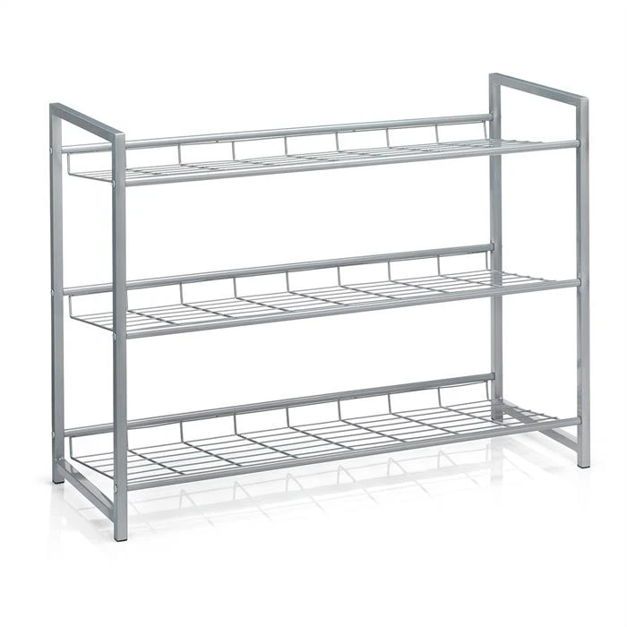 Schuhregal SYSTEM Silber Lackiert, 3 Fächer – Bild 2