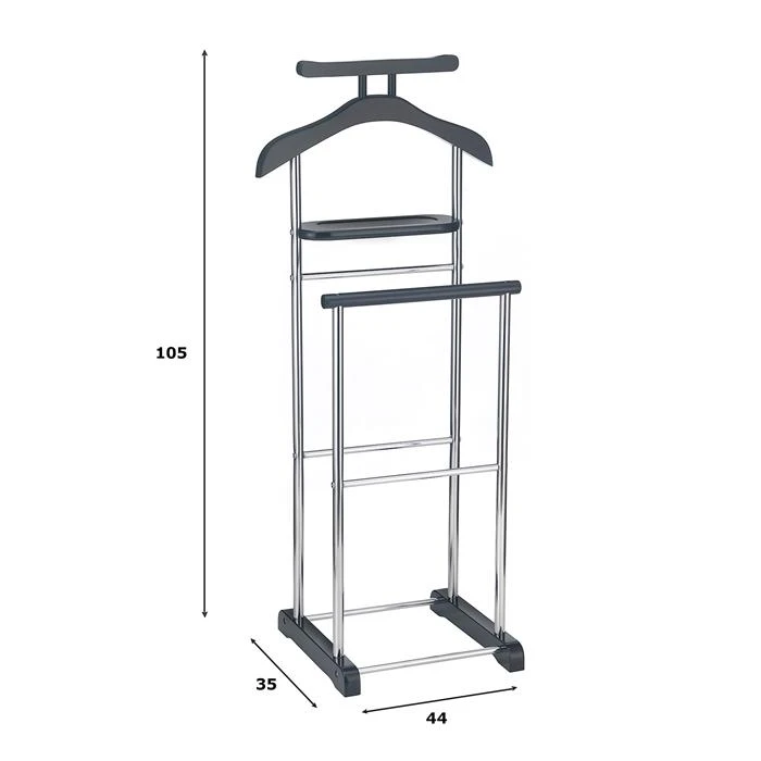 Herrendiener MUMBAI, In Schwarz/chrom Mit Ablage – Bild 3