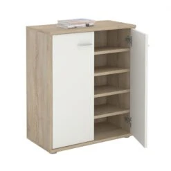 Schuhschrank LENNIS 2 Türen In Sonoma Eiche/weiß