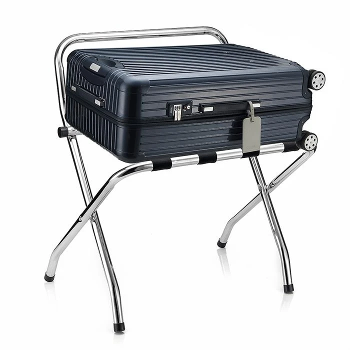 Kofferständer SUITE In Chrom Klappbar Mit Wandschutz – Bild 2