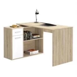 Eckschreibtisch LENA Mit Regal In Sonoma Eiche/weiß