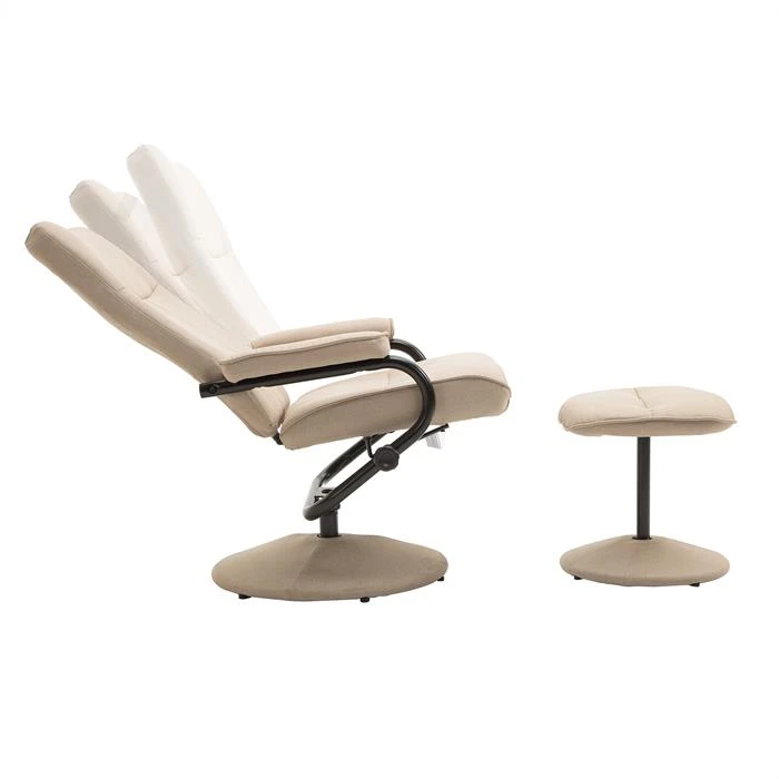 Relaxsessel DAKOTA Mit Hocker Und Stoffbezug In Beige – Bild 2