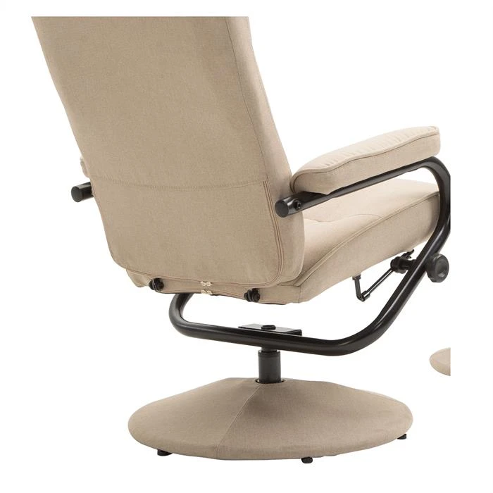 Relaxsessel DAKOTA Mit Hocker Und Stoffbezug In Beige – Bild 4