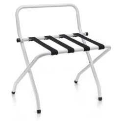 Kofferständer SUITE In Weiß Klappbar Mit Wandschutz