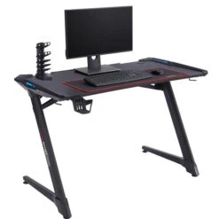 Gaming Tisch RUSH In Schwarz Mit LED Beleuchtung