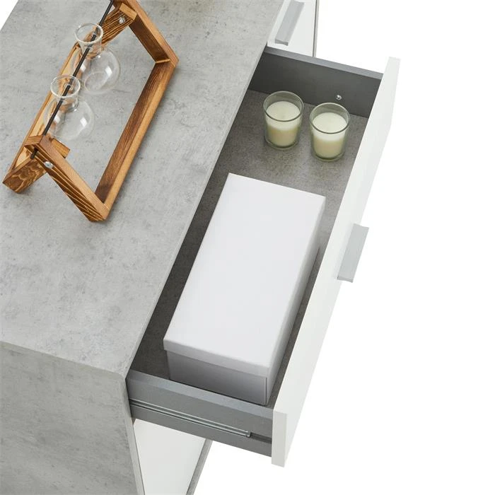 Schuhschrank DEUSTO In Betonoptik/weiß – Bild 6