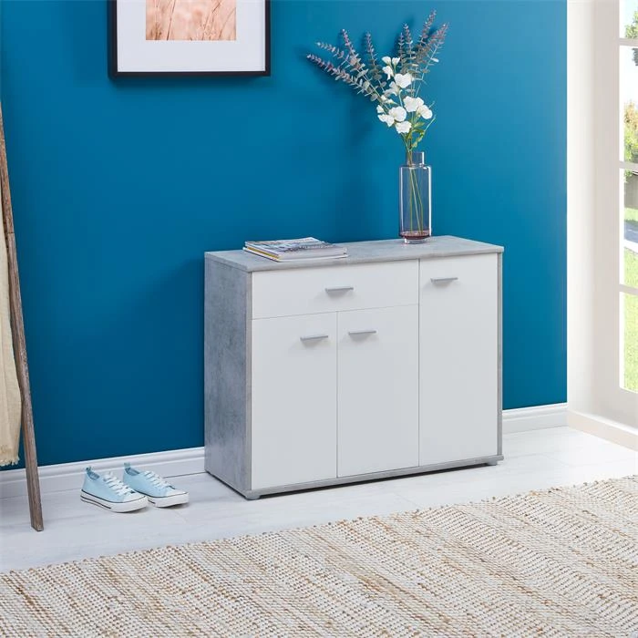 Schuhschrank DEUSTO In Betonoptik/weiß – Bild 2