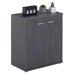 Schuhschrank LENNIS 2 Türen In Esche Grau