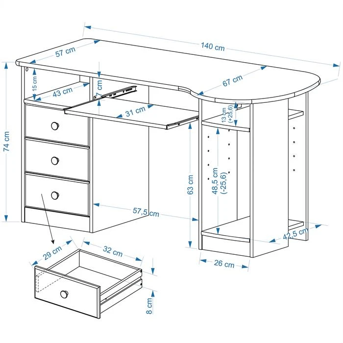 PC-Schreibtisch BOB In Der Farbe Natur – Bild 2