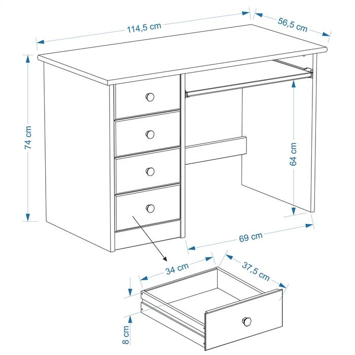Kinderschreibtisch MALTE In Natur Lackiert – Bild 2